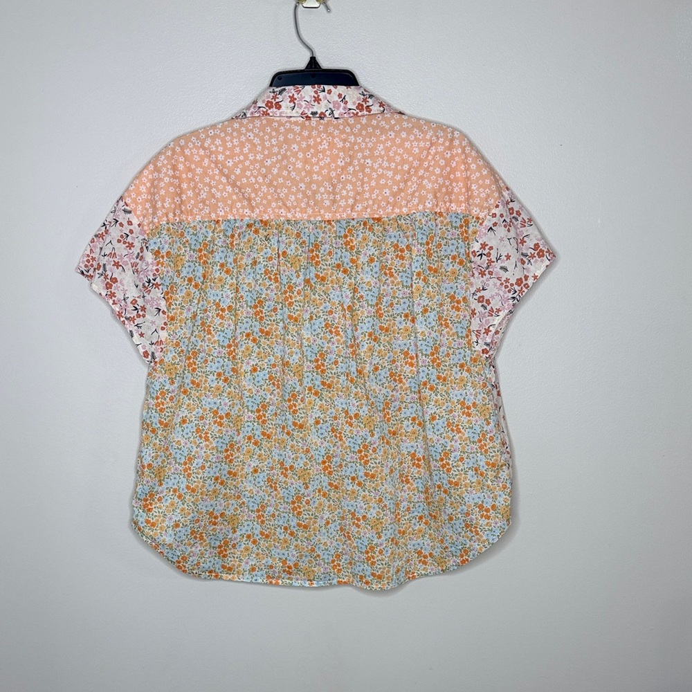 American Eagle Button Down Shirt Patchwork Floral… - image 7